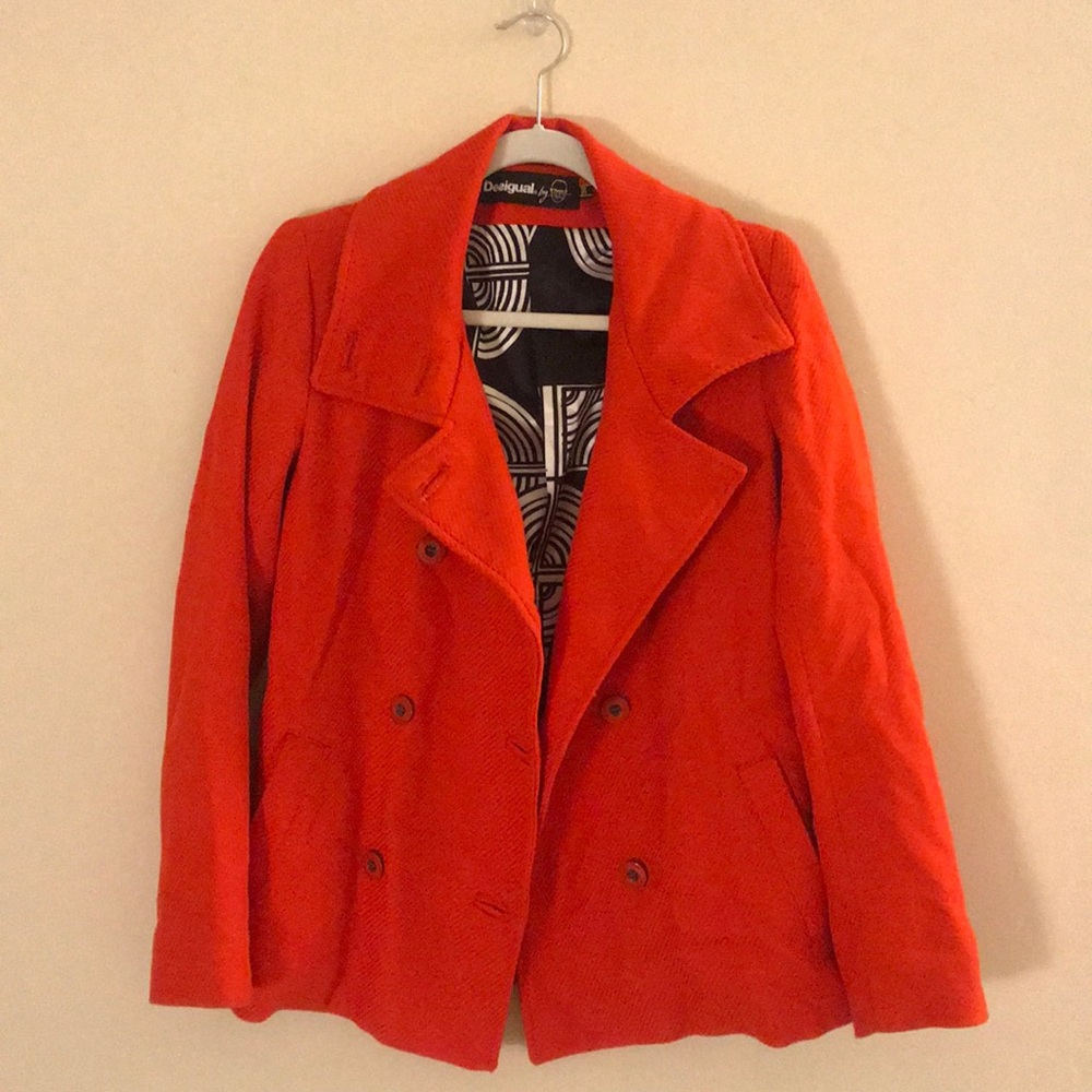 Red desigual coat